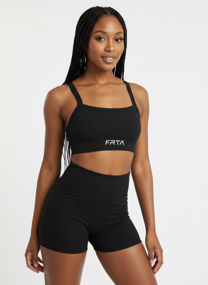 Elevate Jet Black 3 piece short set